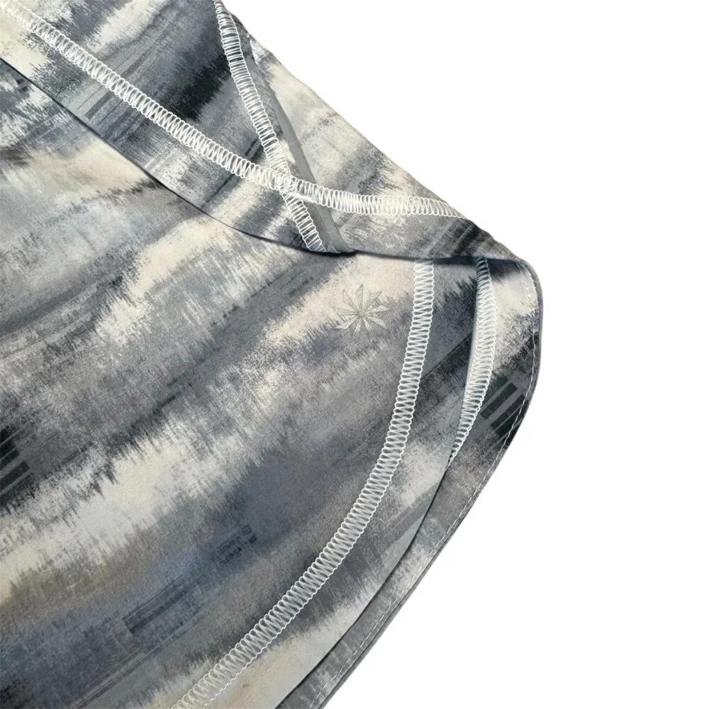 Athleta Women’s Printed Run Shorts | Gray Blue Tie Dye | Size Large
